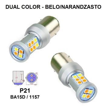LED SIJALICE P21/BA15D/1157 (DUAL COLOR) - 22smd