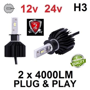 H3 SET LUMILED ZES chip 8000LM ATOM-series - SREDNJE/DUGO/MAGLENKU - PLUG&PLAY 