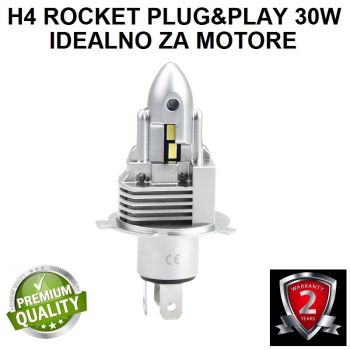 H4 CSP chip 8000LM ROCKET-series - ZA SREDNJE/DUGO/MAGLENKE - PLUG&PLAY 