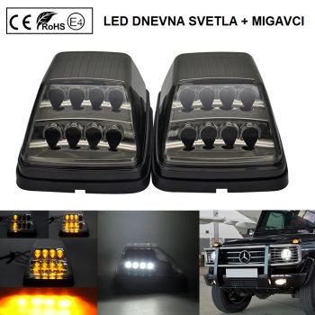 LED BOCNI DYNAMIC MIGAVCI I DNEVNA SVETLA, TIPSKI - MERCEDES - SMOKE LENS