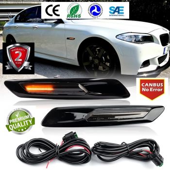 LED SIJALICE, BOCNI DYNAMIC MIGAVCI - BMW - PIANO BLACK - SMOKE LENS