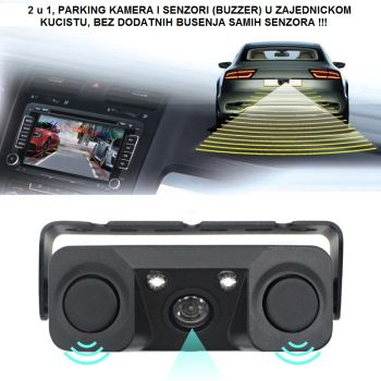UNIVERZALNA PARKING KAMERA SA SENZORIMA (KZ-029) - LED OSVETLJENJE - ALL in ONE