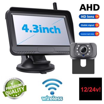 AHD WIRELESS SET - UNIVERZALNA LED PARKING KAMERA + MONITOR 4.3" (10.9cm.)