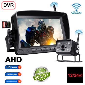AHD WIRELESS SET - UNIVERZALNA LED PARKING KAMERA + MONITOR 7" (17.8cm.) + DVR (SNIMANJE NA SD KARTICI)
