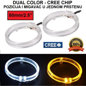LED PRSTENOVI 80mm - CREE GUIDE LIGHT serija - DUAL COLOR