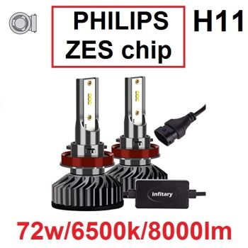 H11 SET PHI ZES chip 8000LM - SREDNJE/DUGO/MAGLENKU