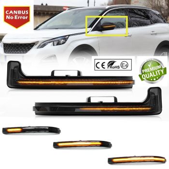 LED BOCNI DYNAMIC MIGAVCI U RETROVIZORU, TIPSKI - CITROEN - SMOKE LENS