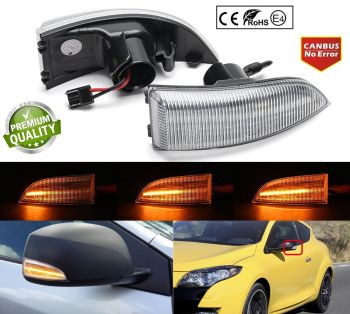 LED BOCNI DYNAMIC MIGAVCI U RETROVIZORU, TIPSKI - RENAULT - CLEAR LENS
