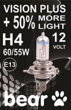 HALOGENA SIJALICA BEAR H4 VISION PLUS +50% 12V 60/55W